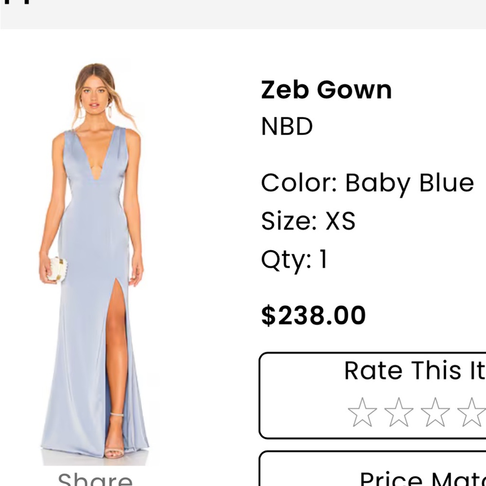 NBD Zeb Gown in Soft Blue